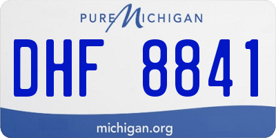 MI license plate DHF8841