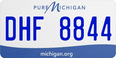 MI license plate DHF8844