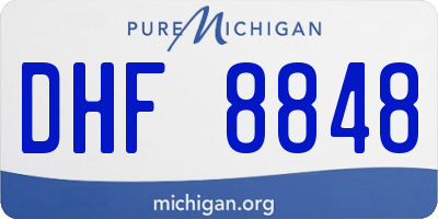 MI license plate DHF8848