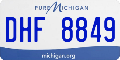 MI license plate DHF8849
