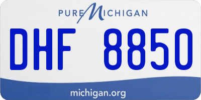 MI license plate DHF8850