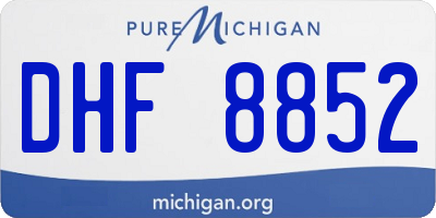 MI license plate DHF8852