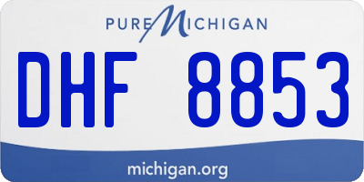 MI license plate DHF8853