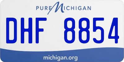 MI license plate DHF8854