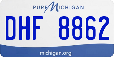 MI license plate DHF8862