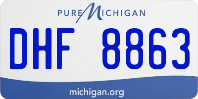 MI license plate DHF8863