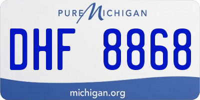 MI license plate DHF8868