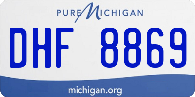 MI license plate DHF8869