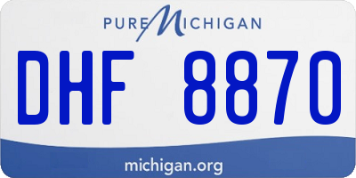 MI license plate DHF8870
