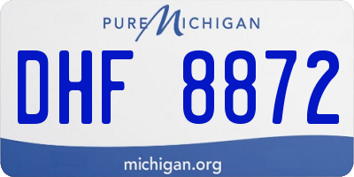 MI license plate DHF8872