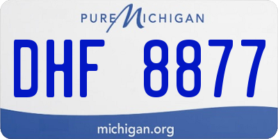 MI license plate DHF8877