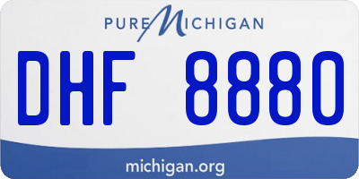 MI license plate DHF8880