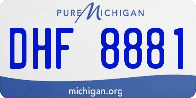 MI license plate DHF8881