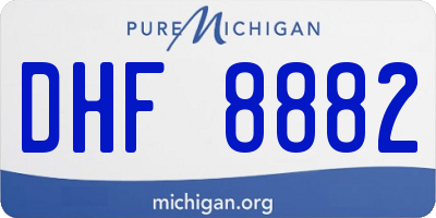 MI license plate DHF8882