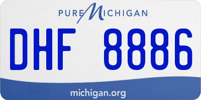 MI license plate DHF8886