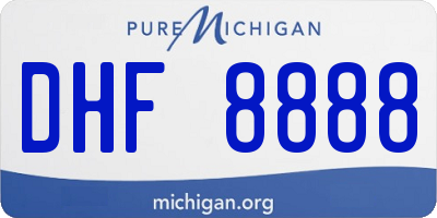 MI license plate DHF8888