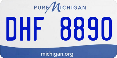 MI license plate DHF8890