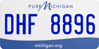 MI license plate DHF8896