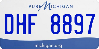 MI license plate DHF8897