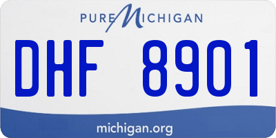 MI license plate DHF8901