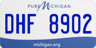 MI license plate DHF8902