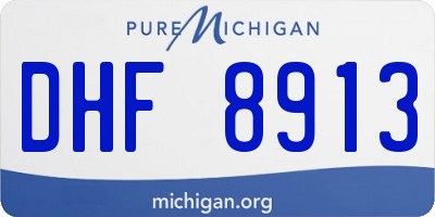 MI license plate DHF8913
