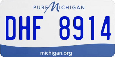 MI license plate DHF8914