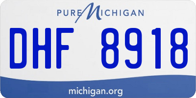 MI license plate DHF8918