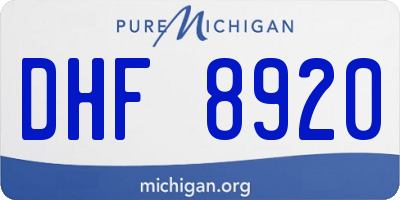 MI license plate DHF8920