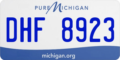 MI license plate DHF8923