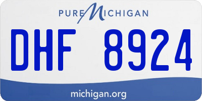 MI license plate DHF8924