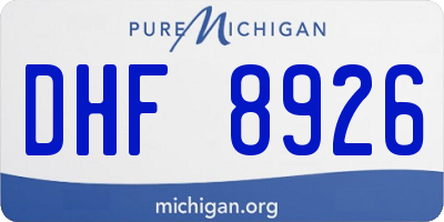 MI license plate DHF8926
