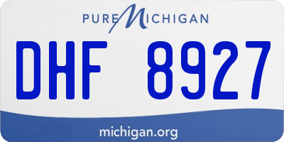 MI license plate DHF8927
