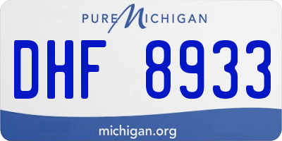 MI license plate DHF8933