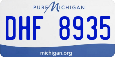 MI license plate DHF8935