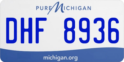 MI license plate DHF8936