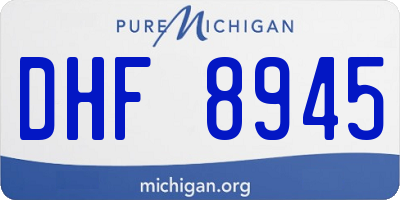 MI license plate DHF8945