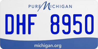 MI license plate DHF8950