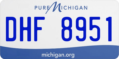 MI license plate DHF8951