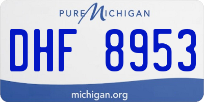 MI license plate DHF8953