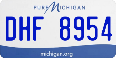 MI license plate DHF8954