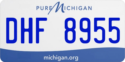 MI license plate DHF8955