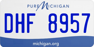 MI license plate DHF8957
