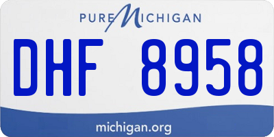 MI license plate DHF8958