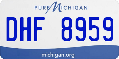 MI license plate DHF8959