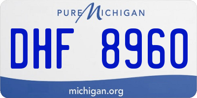 MI license plate DHF8960