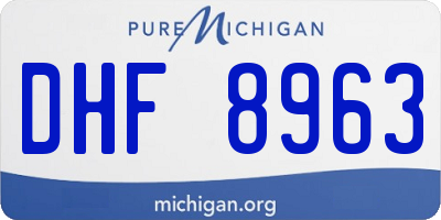 MI license plate DHF8963