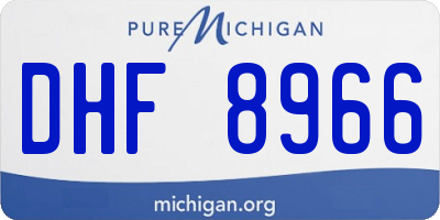 MI license plate DHF8966