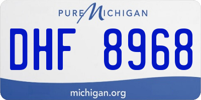 MI license plate DHF8968