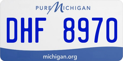 MI license plate DHF8970